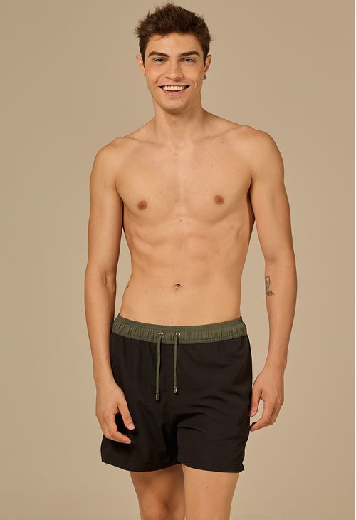 Bermuda Casual Búzios Preto e Jungle Green