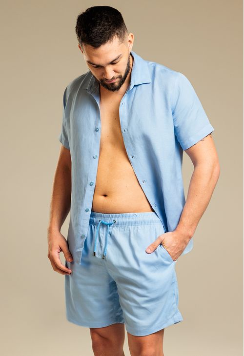 Bermuda Casual Linho Blue Classic